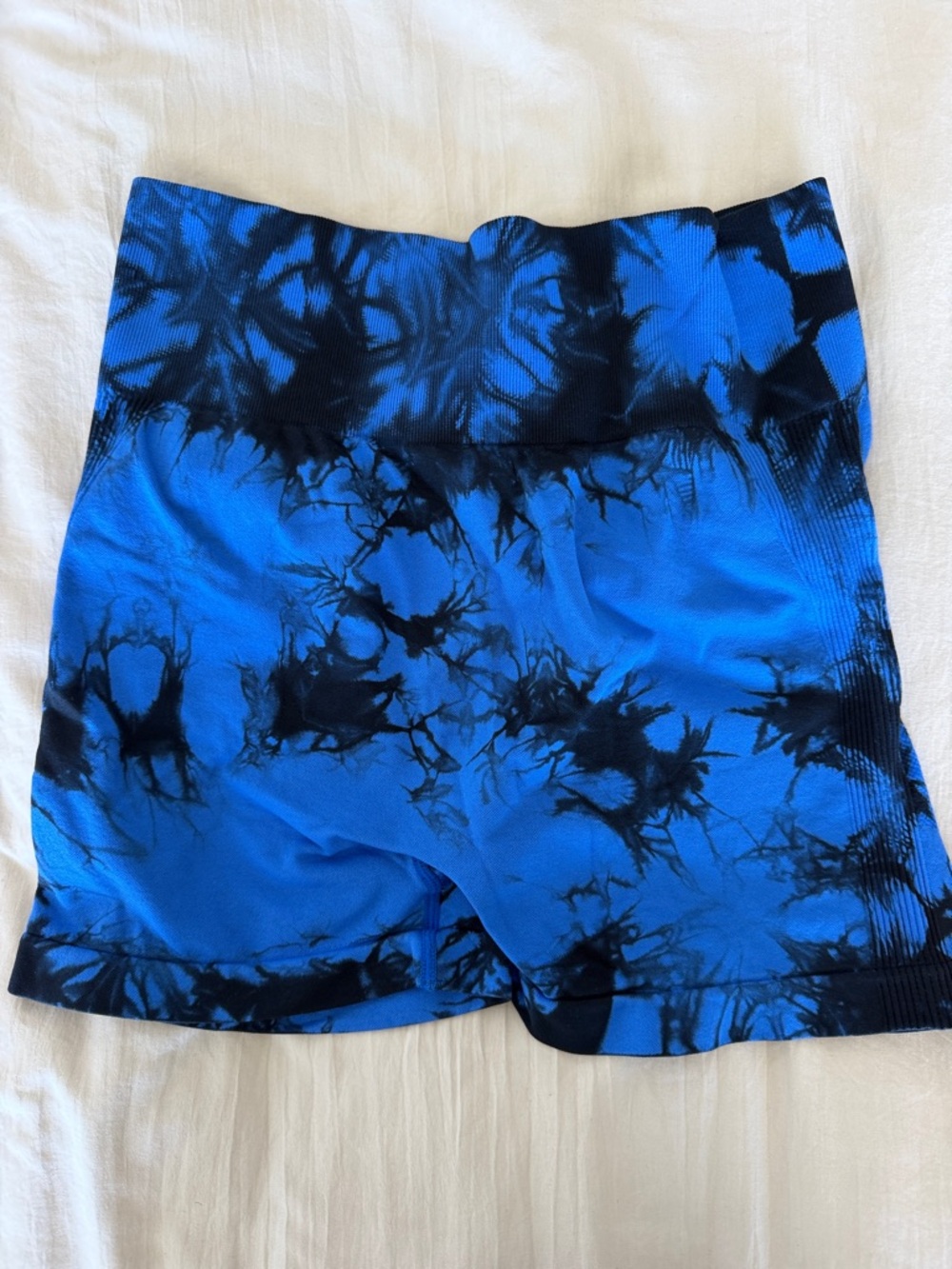 Scrunch Booty Blue & Black Tie-Dye Athletic Shorts